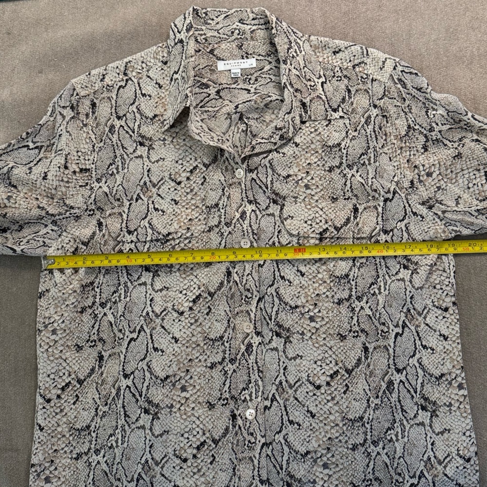 Equipment Python-Print Silk Button-Front Blouse - image 7